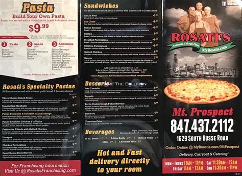 Code & Printable. . Rosatis pizza crown point menu